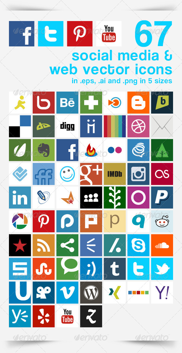 67 iconos redes sociales